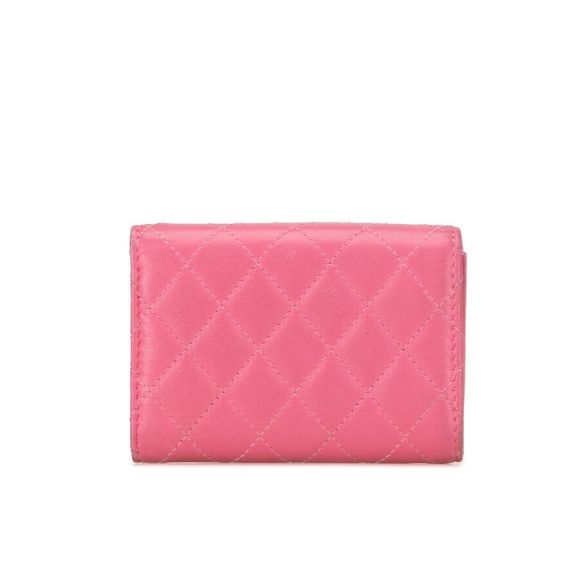 Pre Loved Chanel Boy Card Holder Wallet Women Pink Short Wallets - Picture 3 of 8